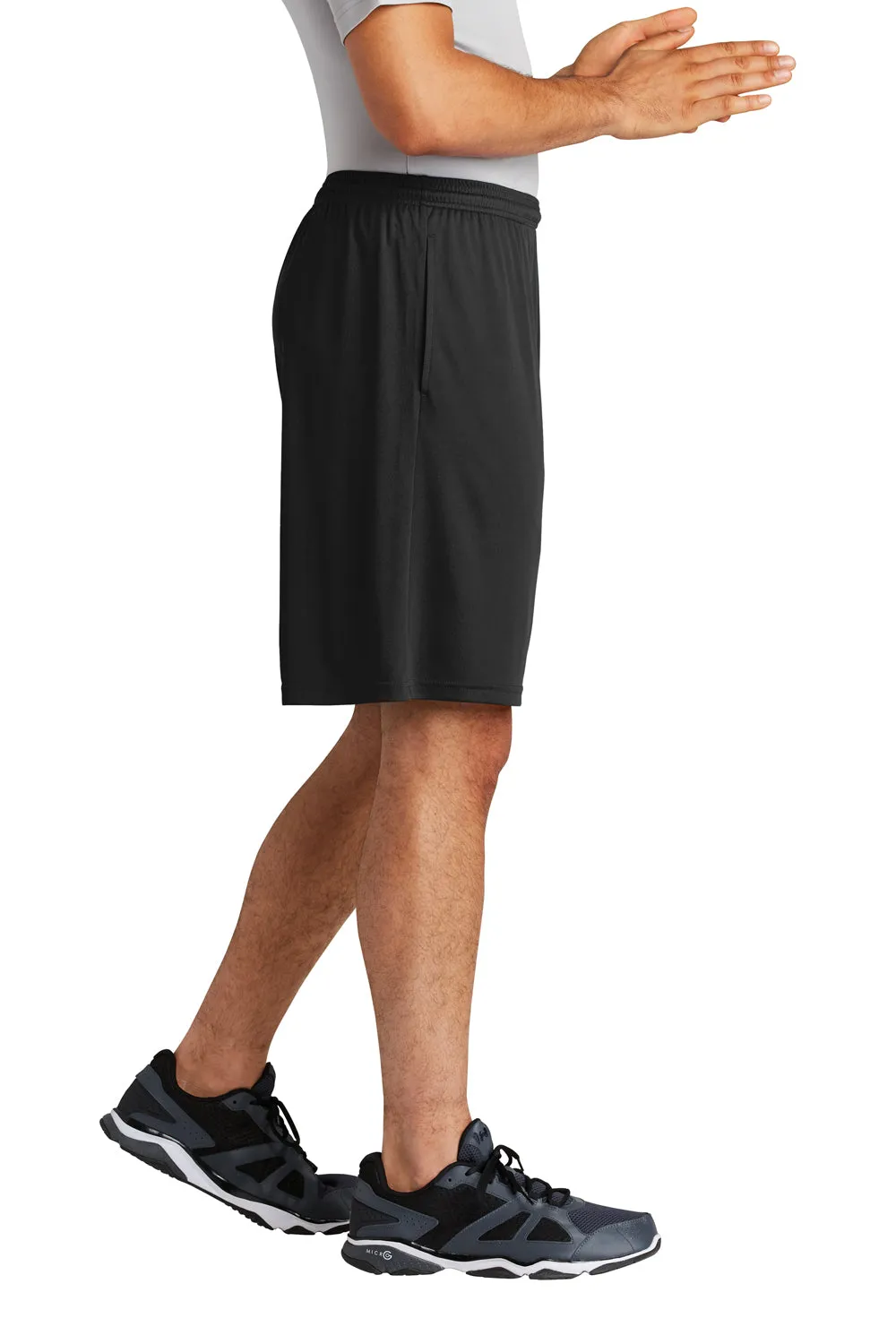 Sport-Tek Mens Competitor Moisture Wicking Shorts w/ Pockets - Black