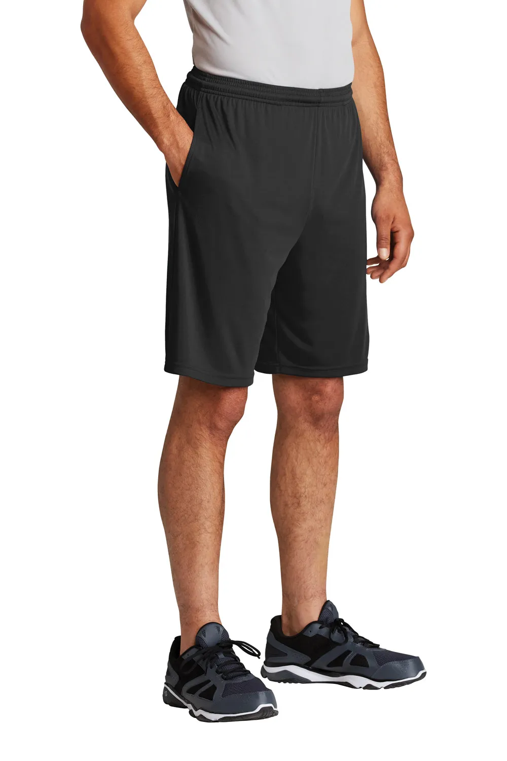 Sport-Tek Mens Competitor Moisture Wicking Shorts w/ Pockets - Black