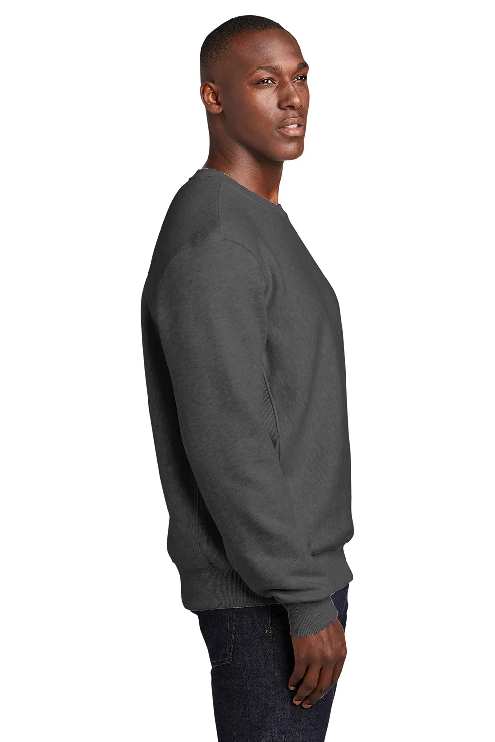 Sport-Tek Mens Fleece Crewneck Sweatshirt - Heather Graphite Grey