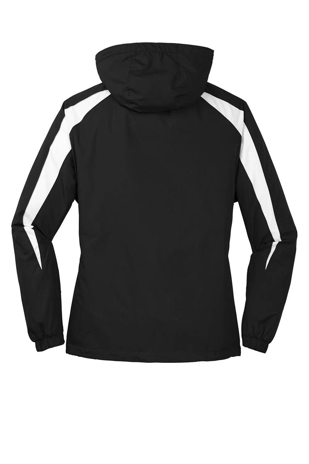 Sport-Tek Mens Full Zip Hooded Jacket - Black/White