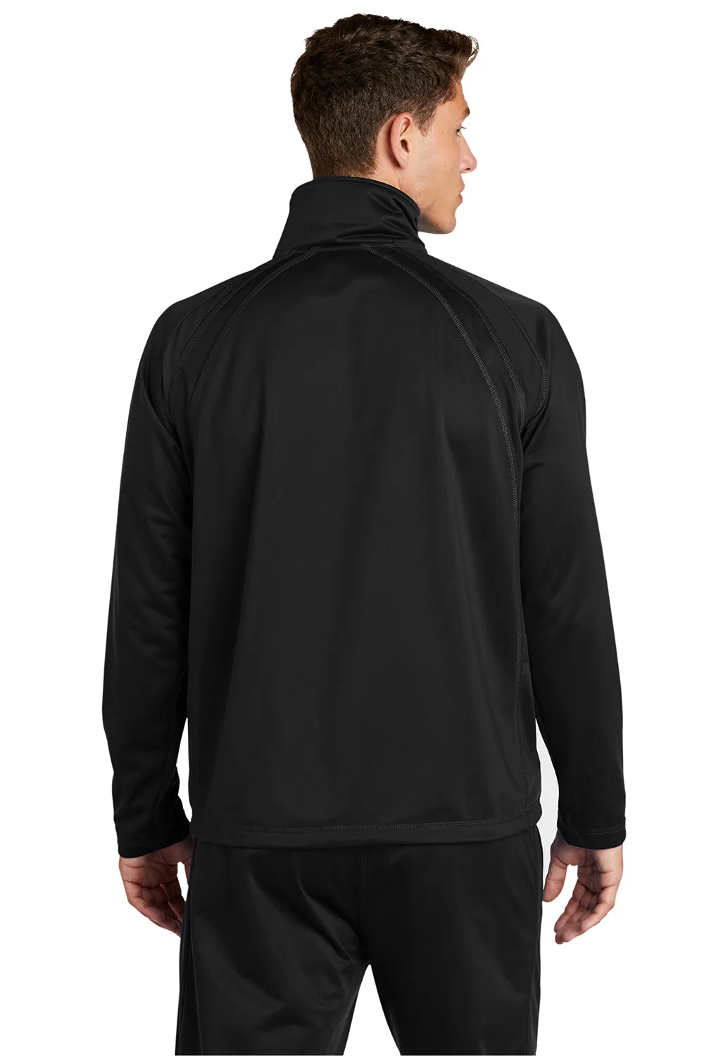 Sport-Tek Mens Full Zip Track Jacket - Black
