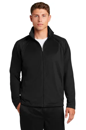 Sport-Tek Mens Full Zip Track Jacket - Black