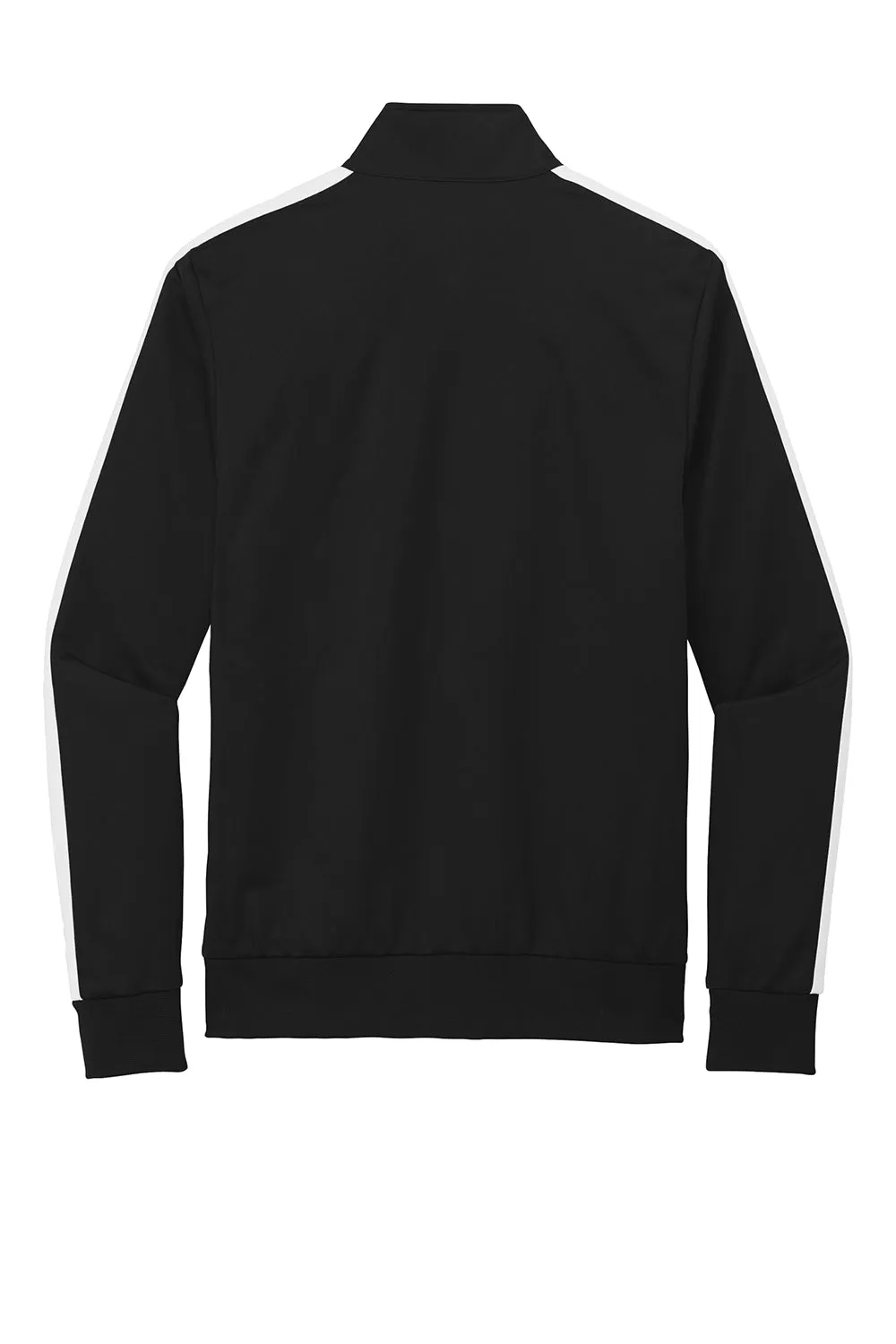 Sport-Tek Mens Full Zip Track Jacket - Black/White