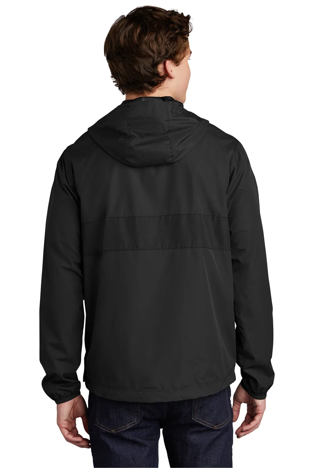 Sport-Tek Mens Hooded 1/4 Zip Jacket - Black