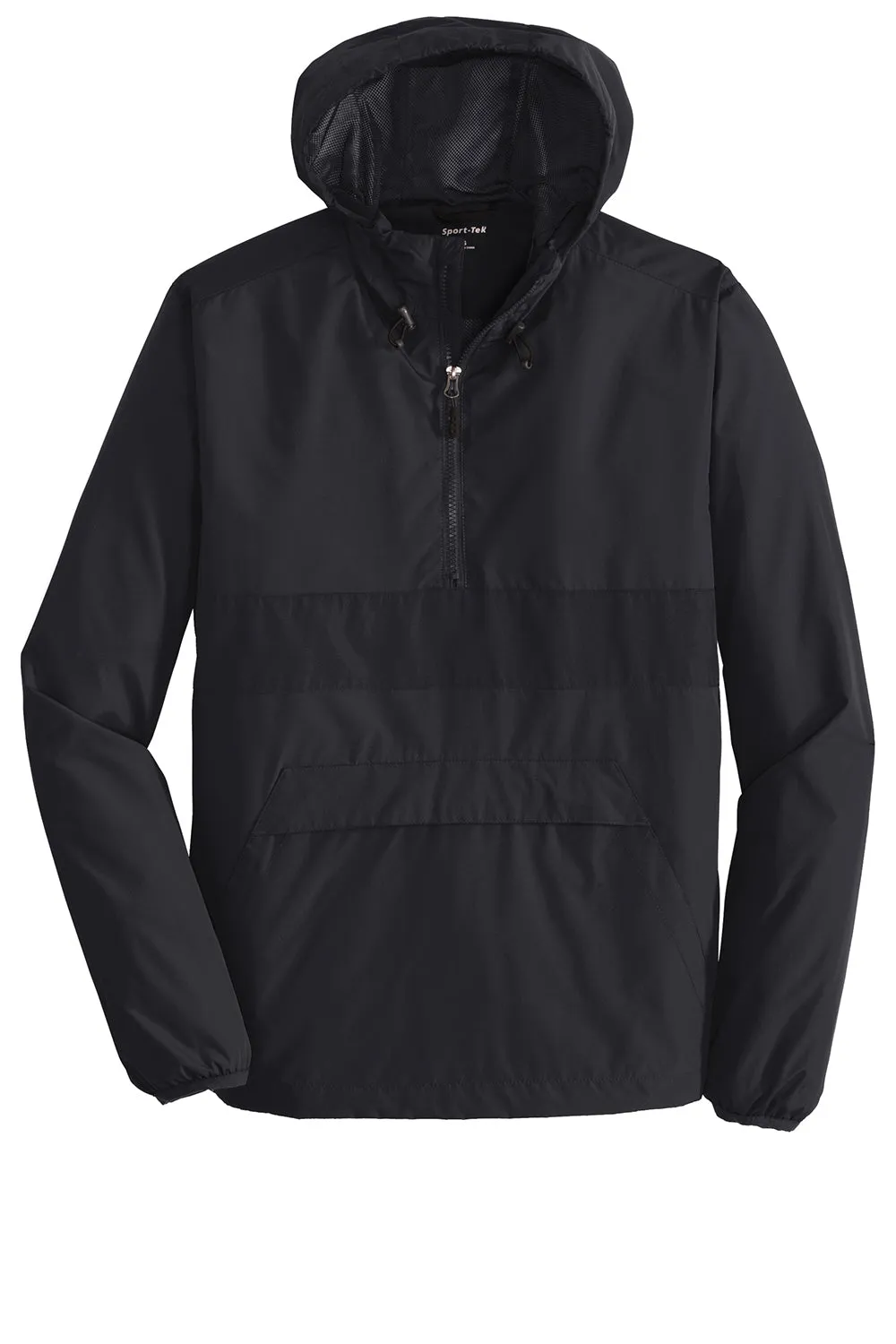 Sport-Tek Mens Hooded 1/4 Zip Jacket - Black