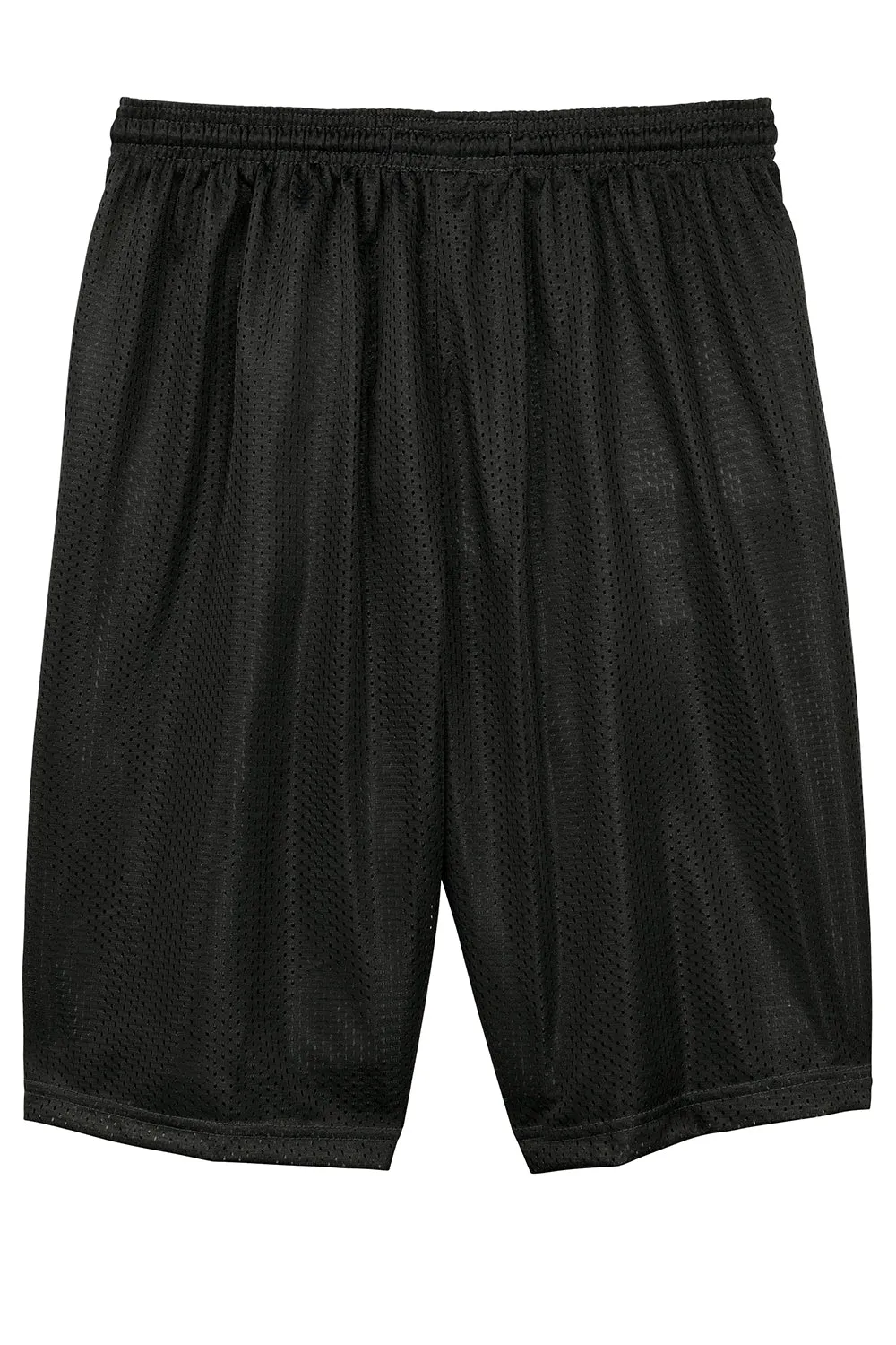 Sport-Tek Mens Moisture Wicking Classic Mesh Long Shorts - Black - Closeout