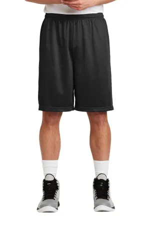 Sport-Tek Mens Moisture Wicking Classic Mesh Long Shorts - Black - Closeout
