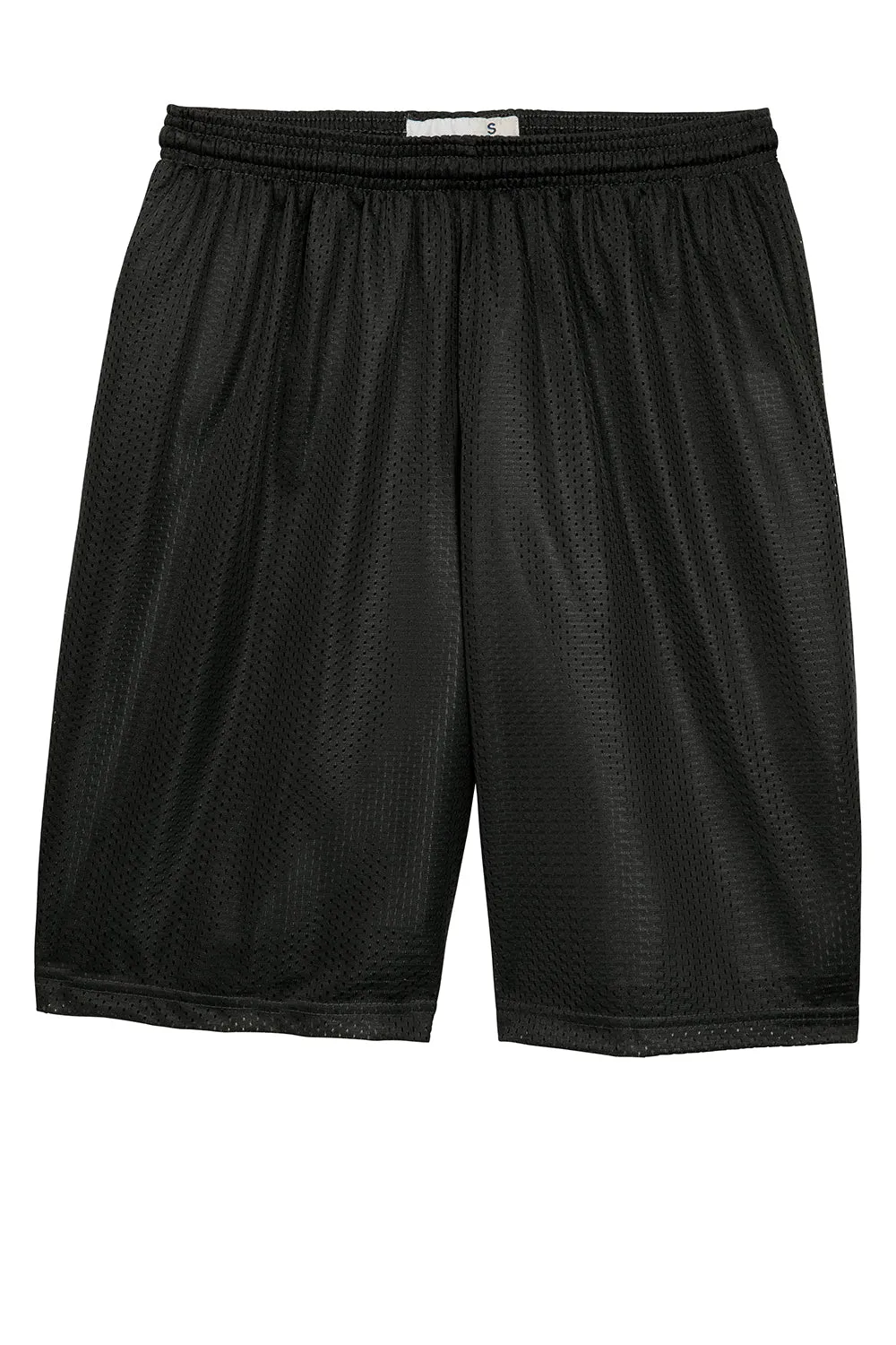 Sport-Tek Mens Moisture Wicking Classic Mesh Long Shorts - Black - Closeout