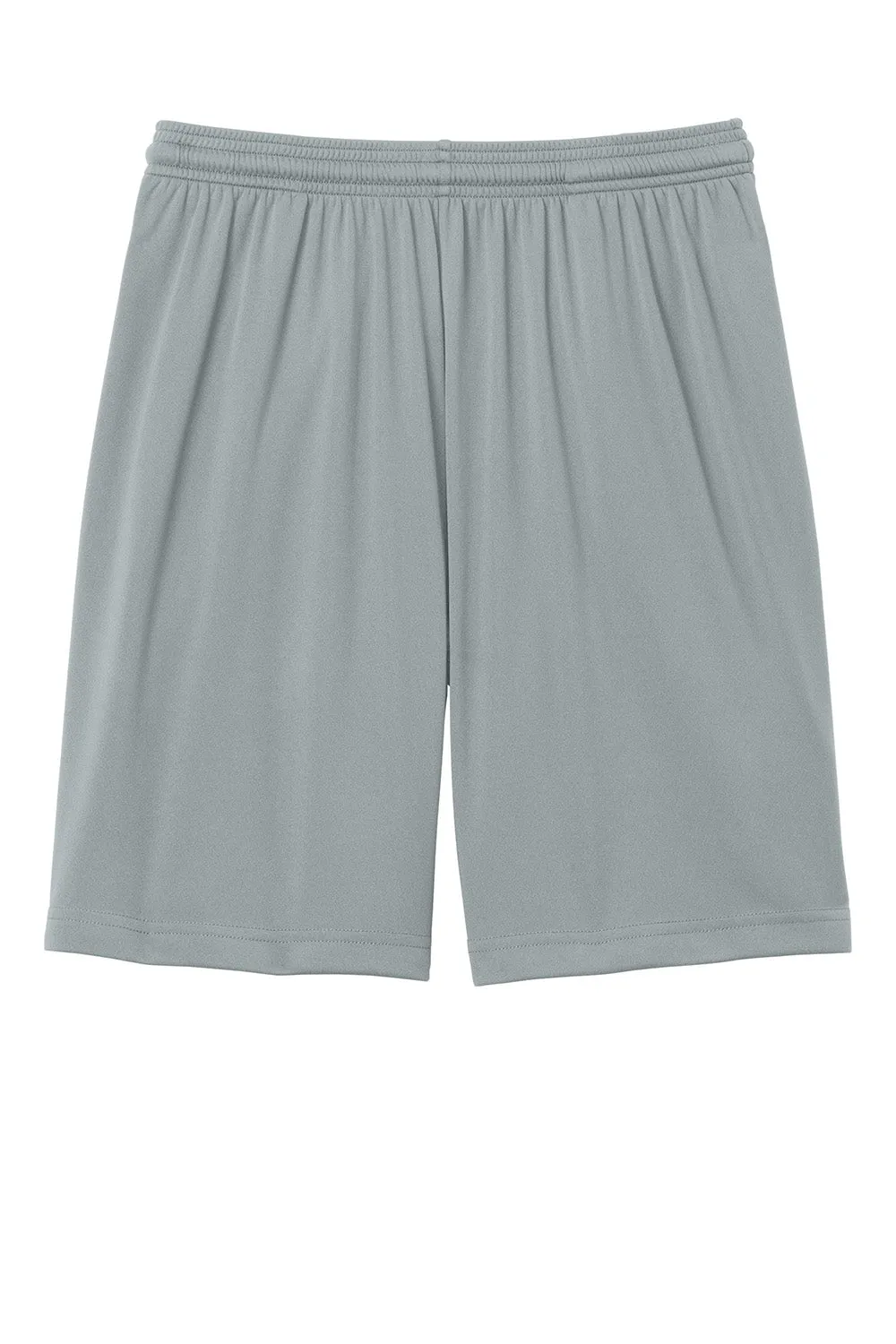 Sport-Tek Mens Moisture Wicking Competitor Athletic Shorts w/ Pockets - Silver Grey