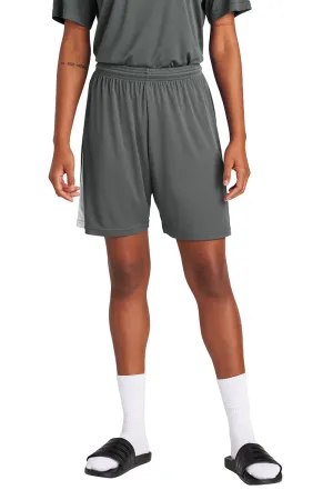 Sport-Tek Mens Moisture Wicking Competitor United Athletic Shorts - Iron Grey/White