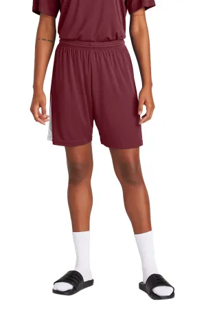 Sport-Tek Mens Moisture Wicking Competitor United Athletic Shorts - Maroon/White