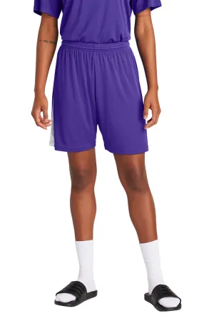 Sport-Tek Mens Moisture Wicking Competitor United Athletic Shorts - Purple/White
