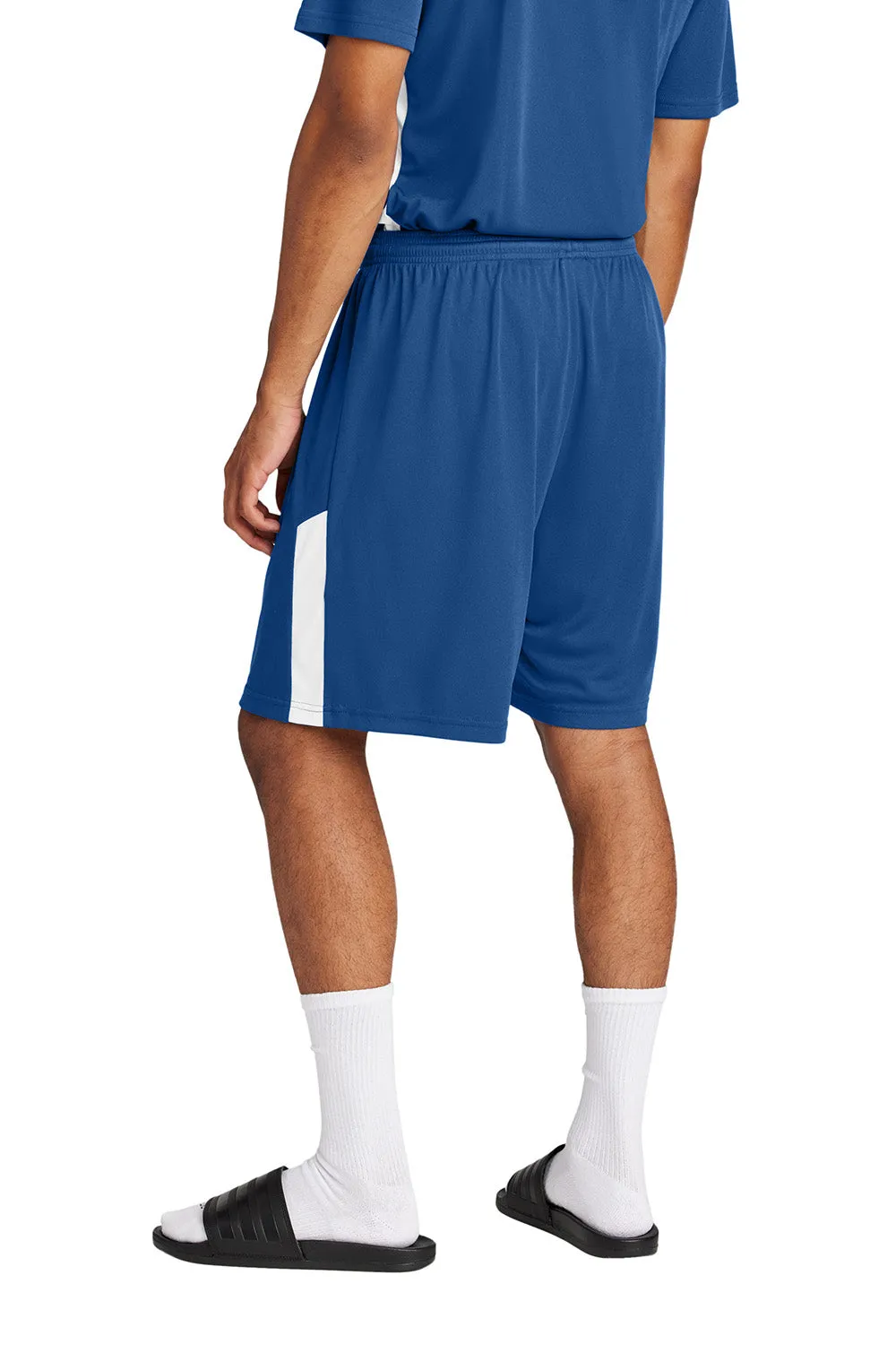 Sport-Tek Mens Moisture Wicking Competitor United Athletic Shorts - Royal Blue/White