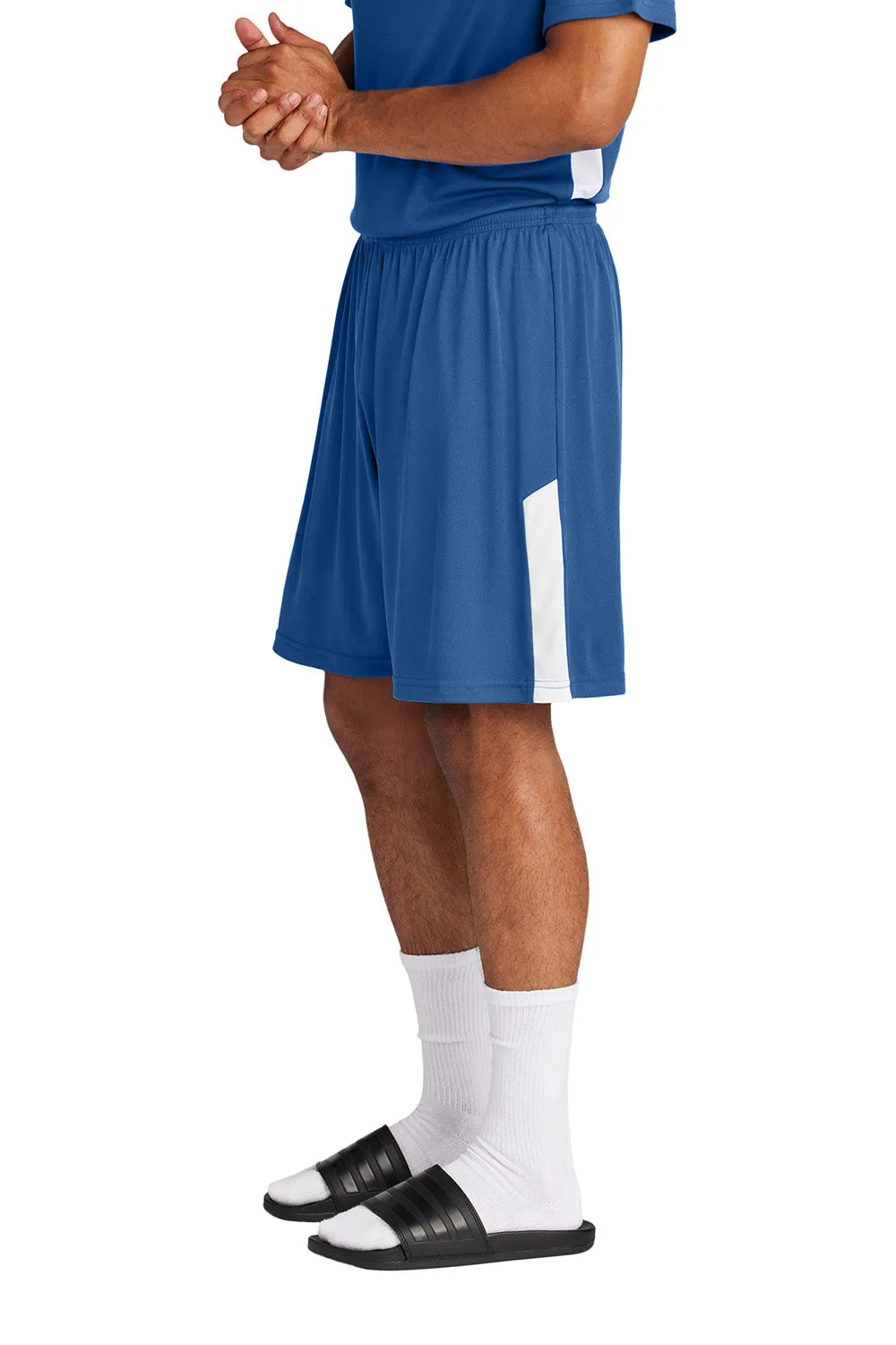 Sport-Tek Mens Moisture Wicking Competitor United Athletic Shorts - Royal Blue/White