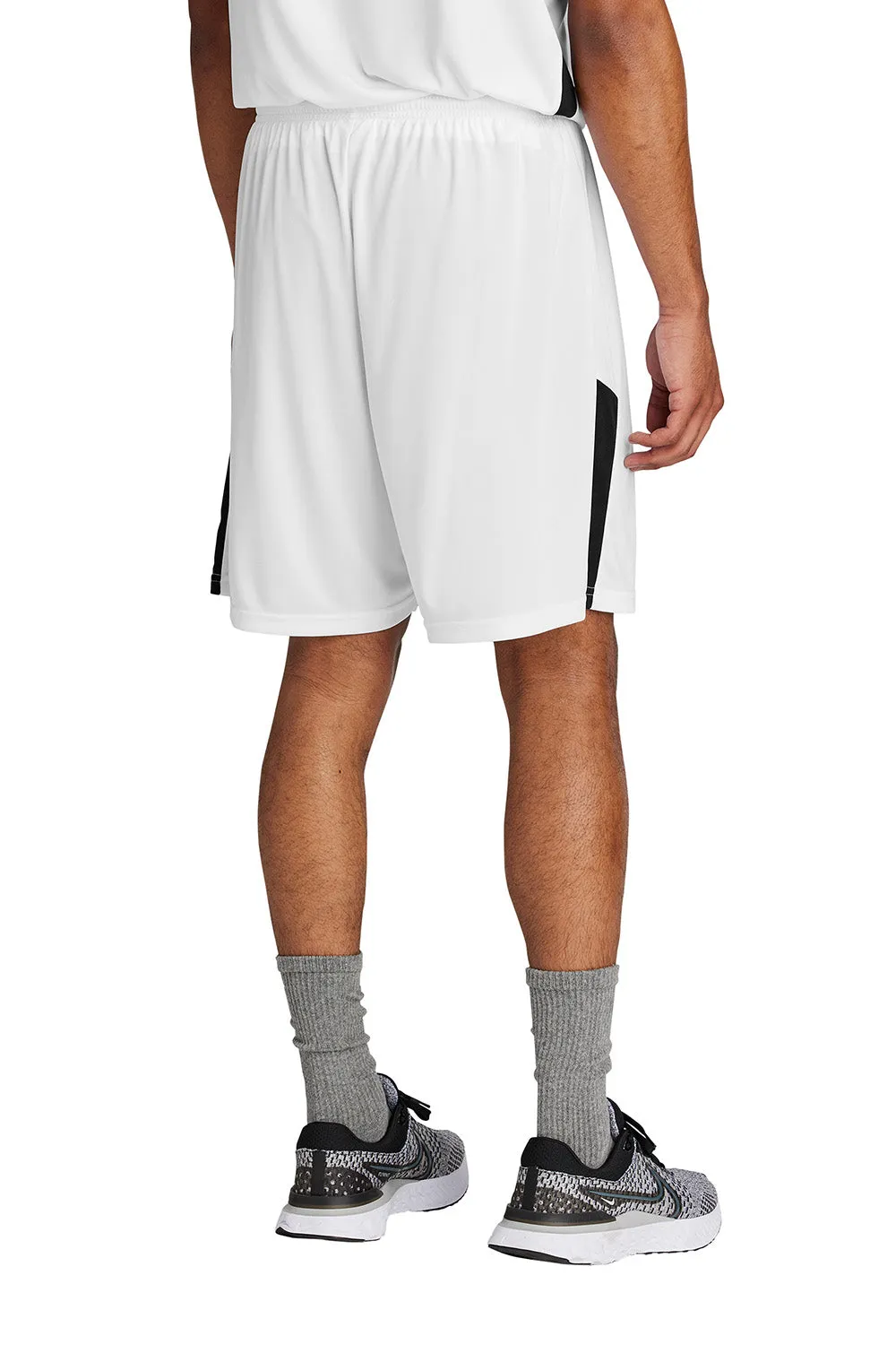 Sport-Tek Mens Moisture Wicking Competitor United Athletic Shorts - White/Black