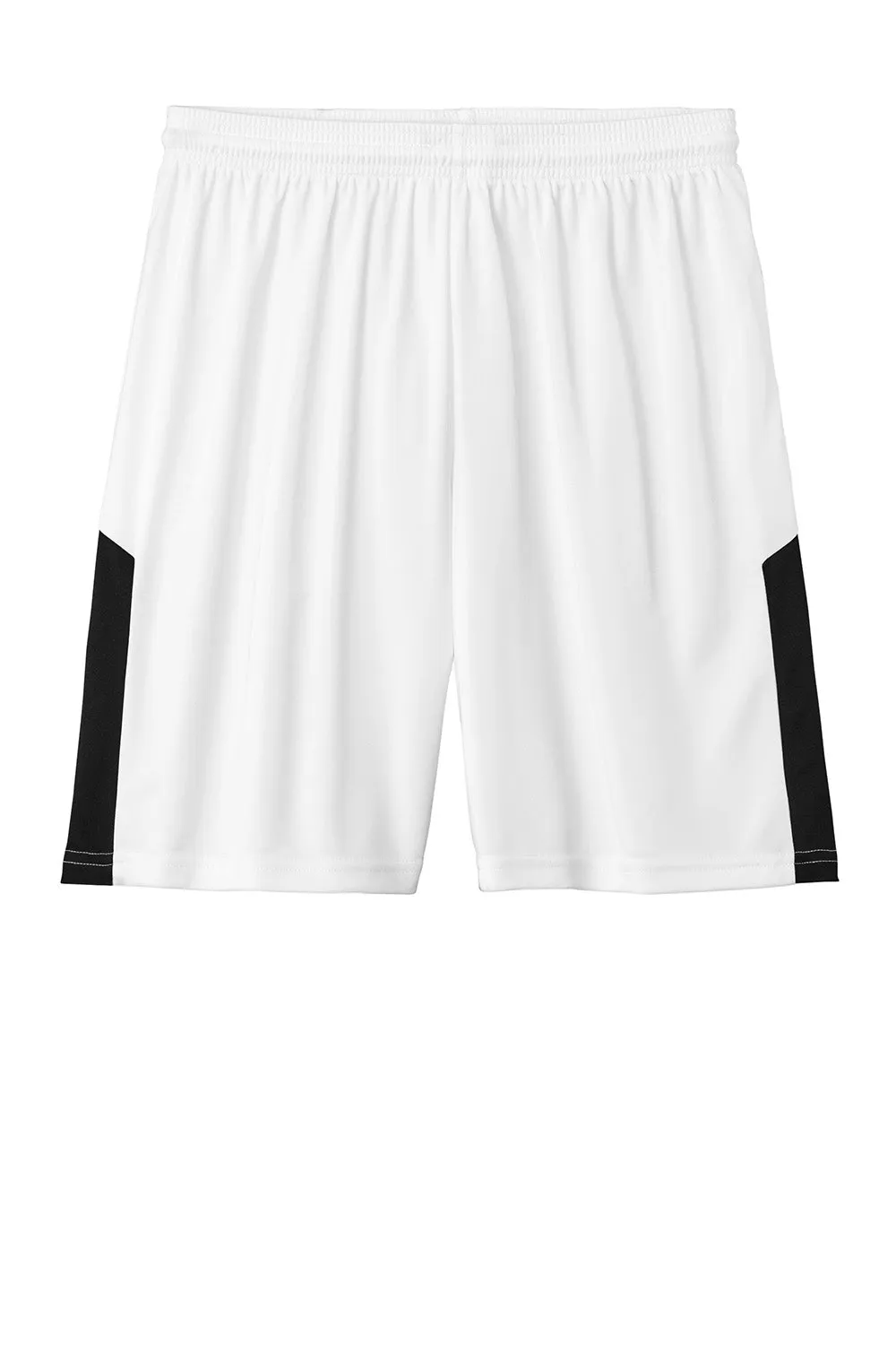 Sport-Tek Mens Moisture Wicking Competitor United Athletic Shorts - White/Black