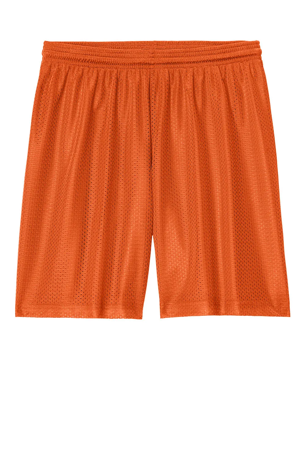 Sport-Tek Mens Moisture Wicking Mesh Athletic Shorts - Deep Orange