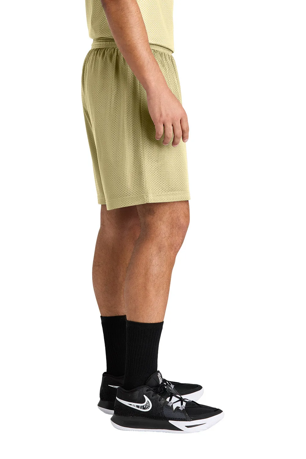 Sport-Tek Mens Moisture Wicking Mesh Athletic Shorts - Vegas Gold