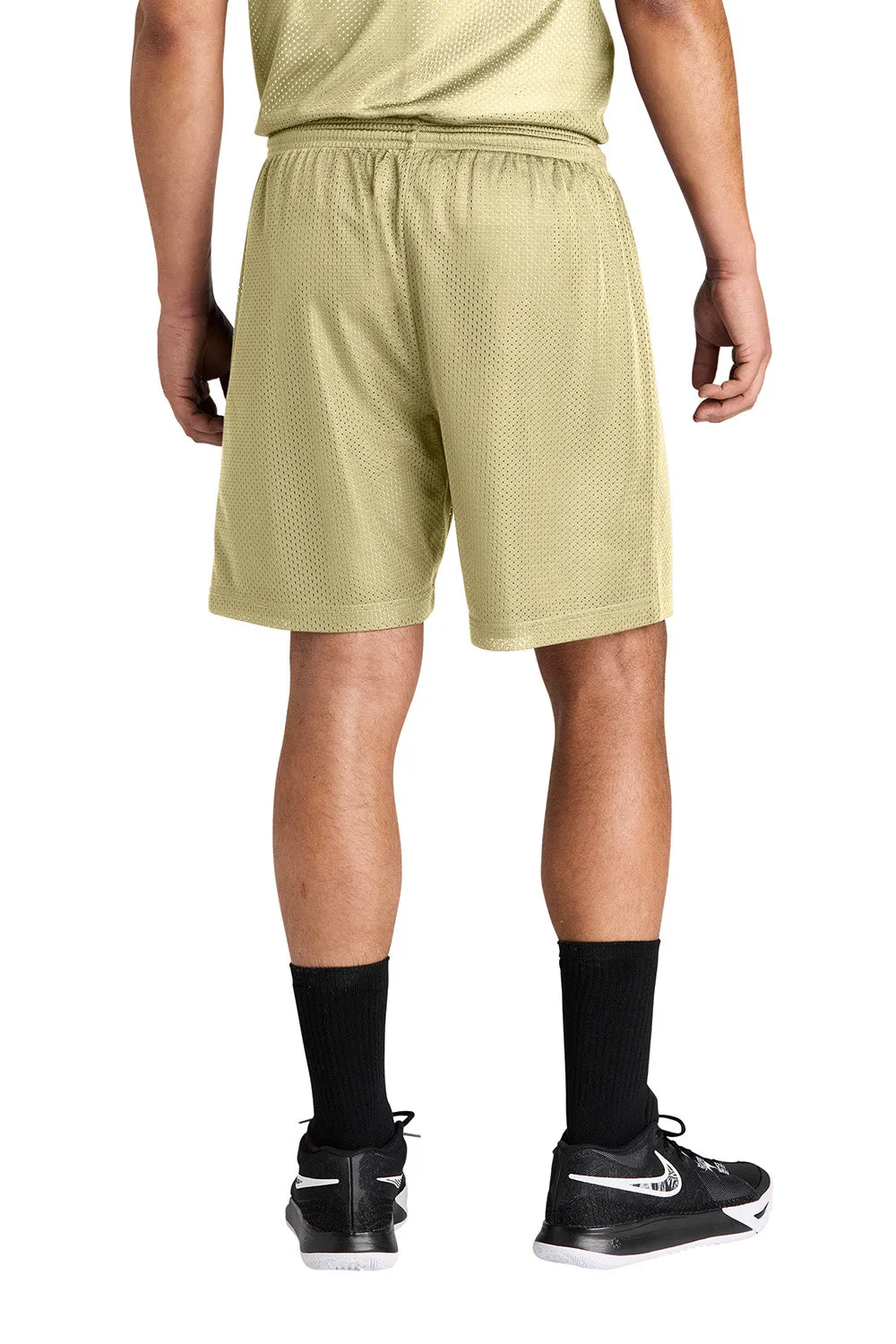 Sport-Tek Mens Moisture Wicking Mesh Athletic Shorts - Vegas Gold
