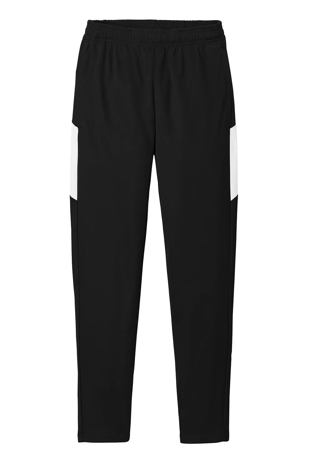 Sport-Tek Mens Moisture Wicking Travel Pants w/ Pockets - Black/White