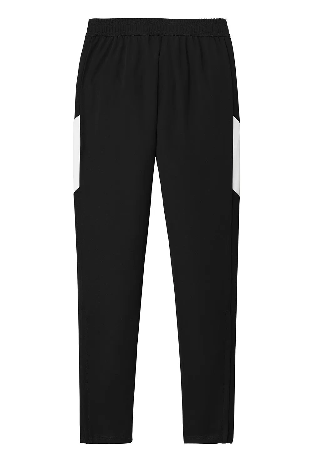 Sport-Tek Mens Moisture Wicking Travel Pants w/ Pockets - Black/White