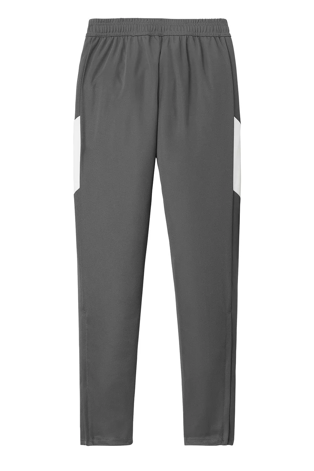 Sport-Tek Mens Moisture Wicking Travel Pants w/ Pockets - Iron Grey/White