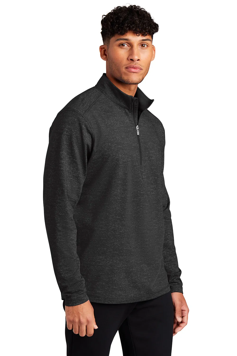 Sport-Tek Mens Sport-Wick Moisture Wicking 1/4 Zip Sweatshirt - Black - Closeout