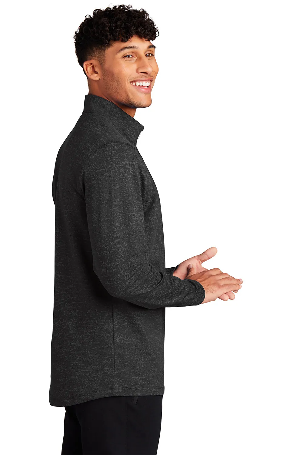 Sport-Tek Mens Sport-Wick Moisture Wicking 1/4 Zip Sweatshirt - Black - Closeout