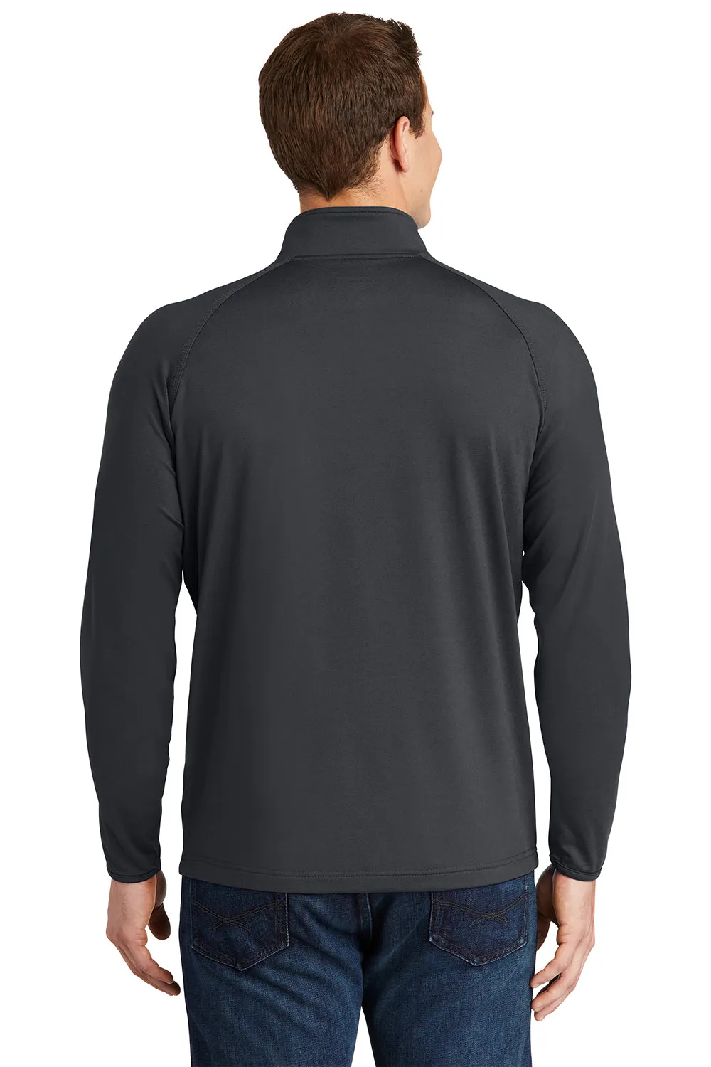 Sport-Tek Mens Sport-Wick Moisture Wicking 1/4 Zip Sweatshirt - Charcoal Grey