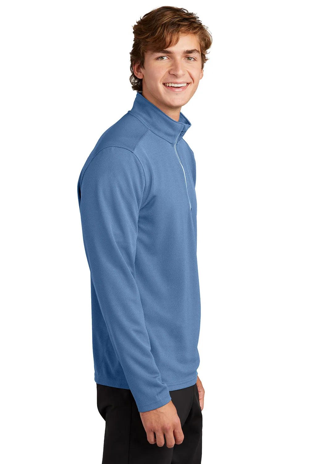 Sport-Tek Mens Sport-Wick Moisture Wicking 1/4 Zip Sweatshirt - Dawn Blue