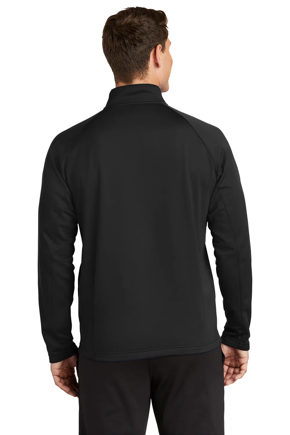 Sport-Tek Mens Sport-Wick Moisture Wicking Fleece 1/4 Zip Sweatshirt - Black/Silver Grey