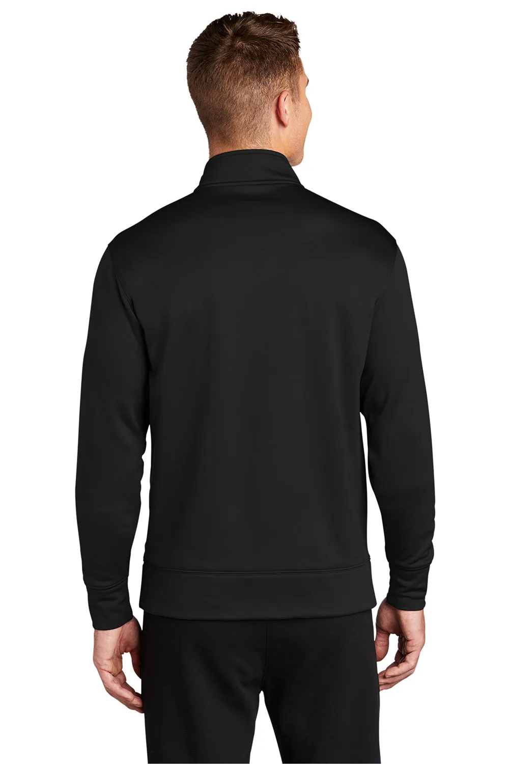 Sport-Tek Mens Sport-Wick Moisture Wicking Fleece Full Zip Sweatshirt w/ Pockets - Black