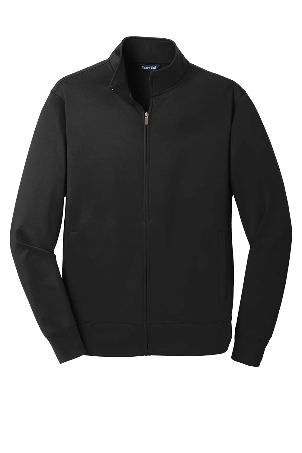 Sport-Tek Mens Sport-Wick Moisture Wicking Fleece Full Zip Sweatshirt w/ Pockets - Black