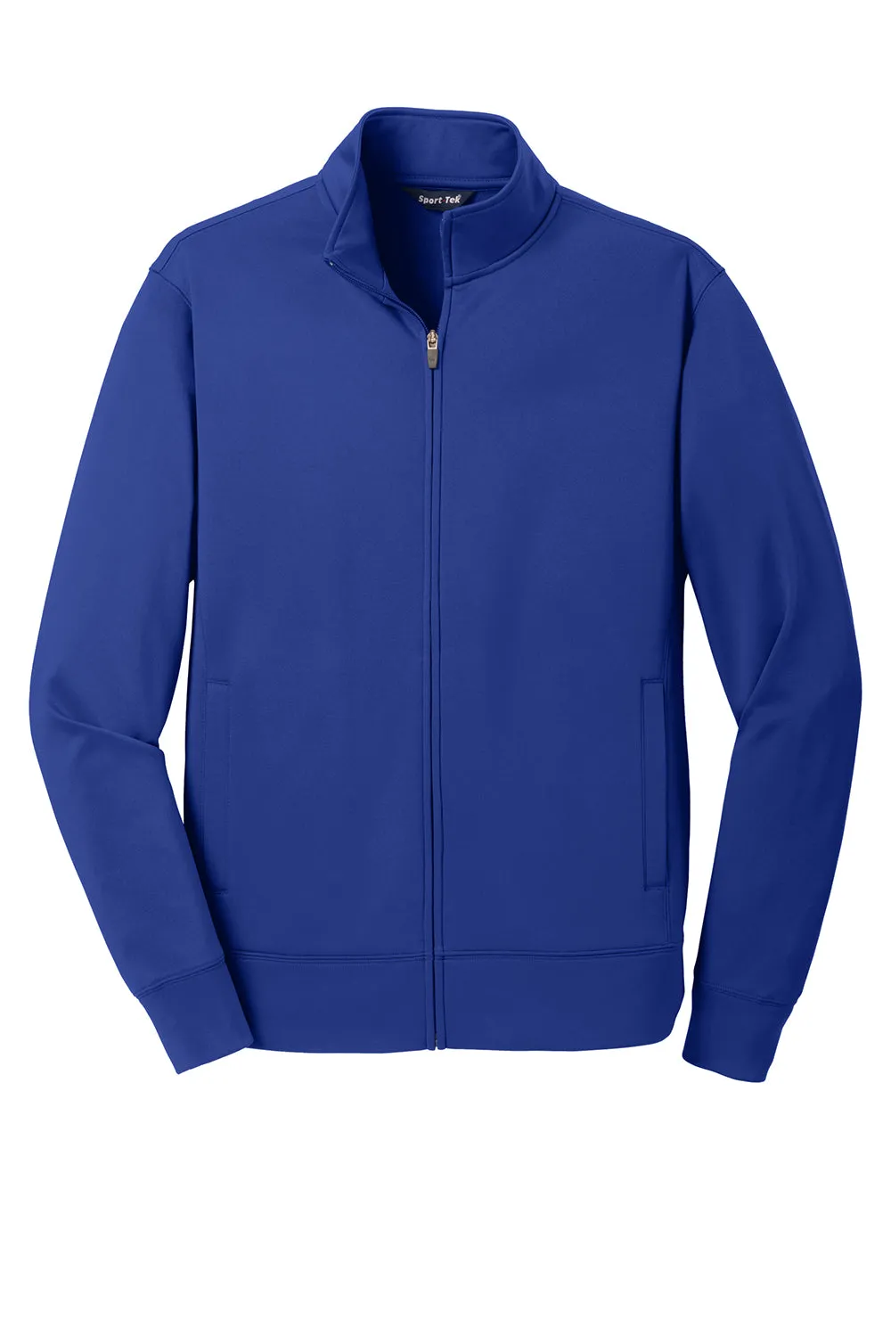 Sport-Tek Mens Sport-Wick Moisture Wicking Fleece Full Zip Sweatshirt w/ Pockets - True Royal Blue