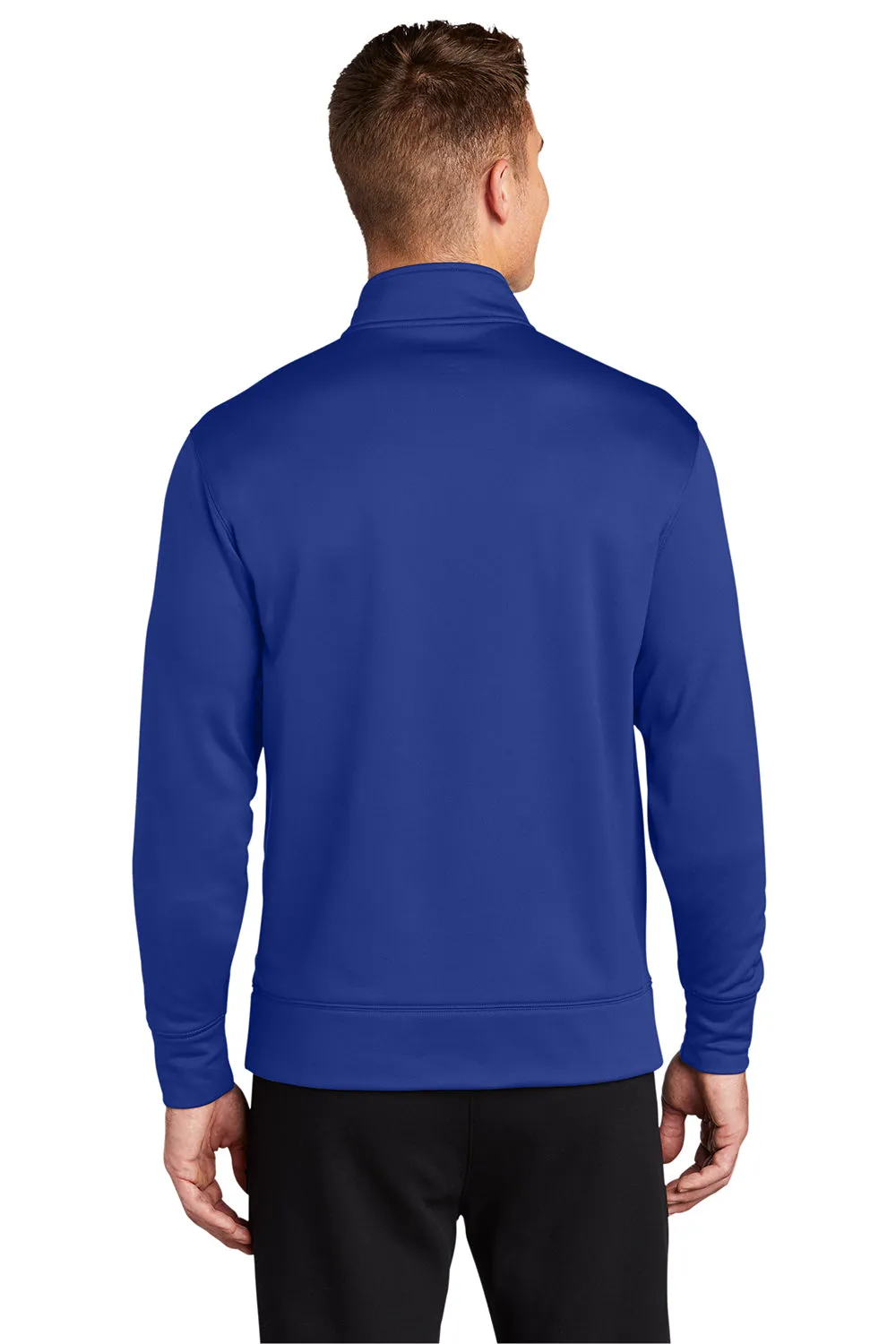 Sport-Tek Mens Sport-Wick Moisture Wicking Fleece Full Zip Sweatshirt w/ Pockets - True Royal Blue