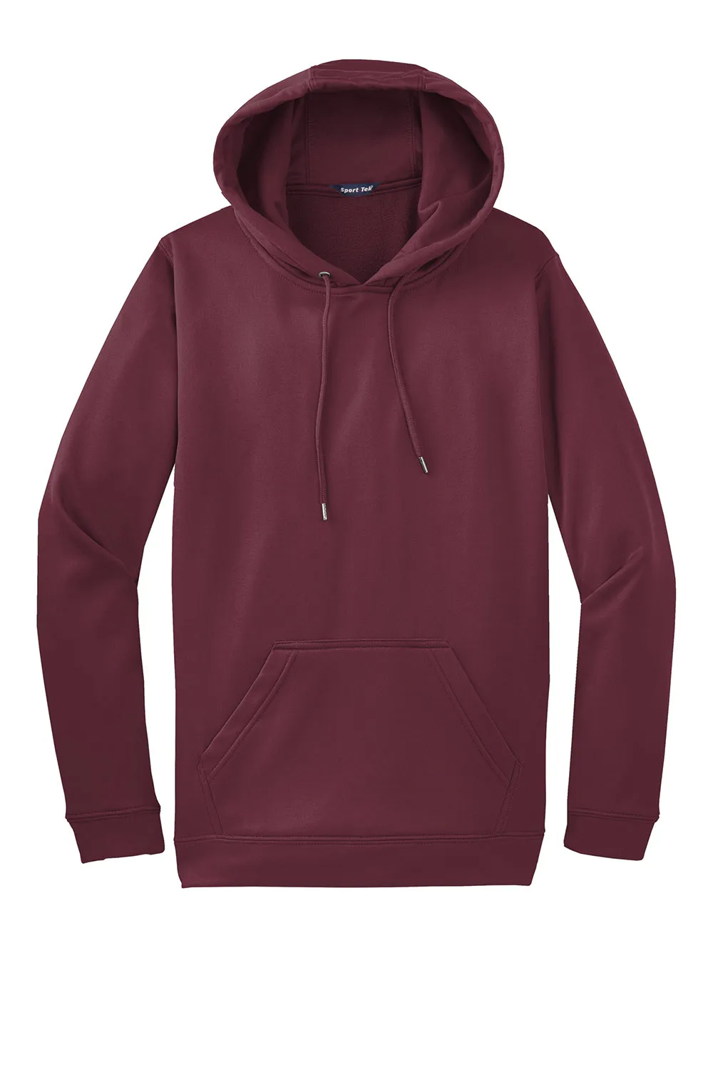 Sport-Tek Mens Sport-Wick Moisture Wicking Fleece Hooded Sweatshirt Hoodie w/ Pouch Pocket - Maroon