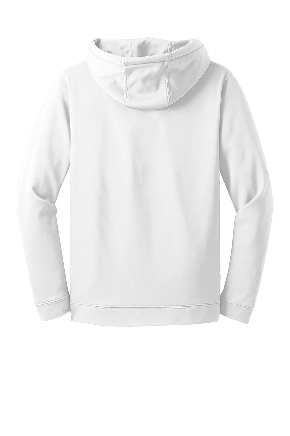 Sport-Tek Mens Sport-Wick Moisture Wicking Fleece Hooded Sweatshirt Hoodie w/ Pouch Pocket - White