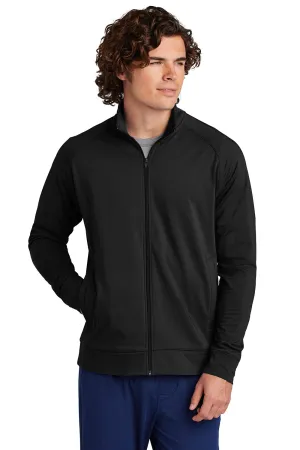 Sport-Tek Mens Sport-Wick Moisture Wicking Full Zip Cadet Jacket - Black