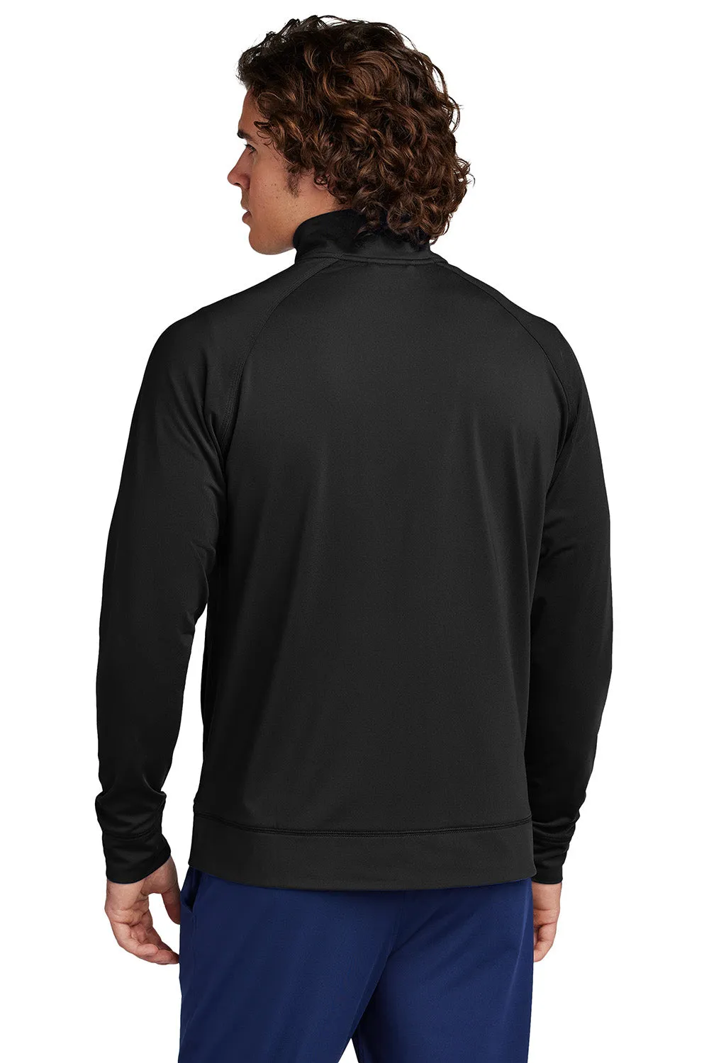 Sport-Tek Mens Sport-Wick Moisture Wicking Full Zip Cadet Jacket - Black