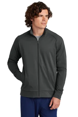 Sport-Tek Mens Sport-Wick Moisture Wicking Full Zip Cadet Jacket - Charcoal Grey