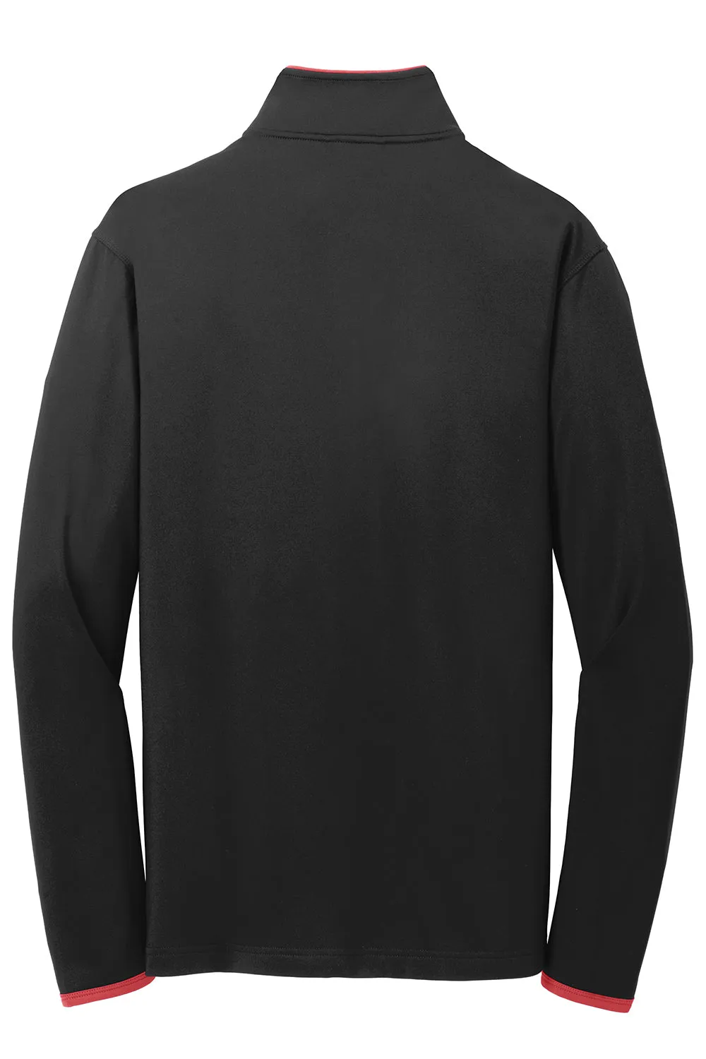 Sport-Tek Mens Sport-Wick Moisture Wicking Full Zip Jacket - Black/True Red