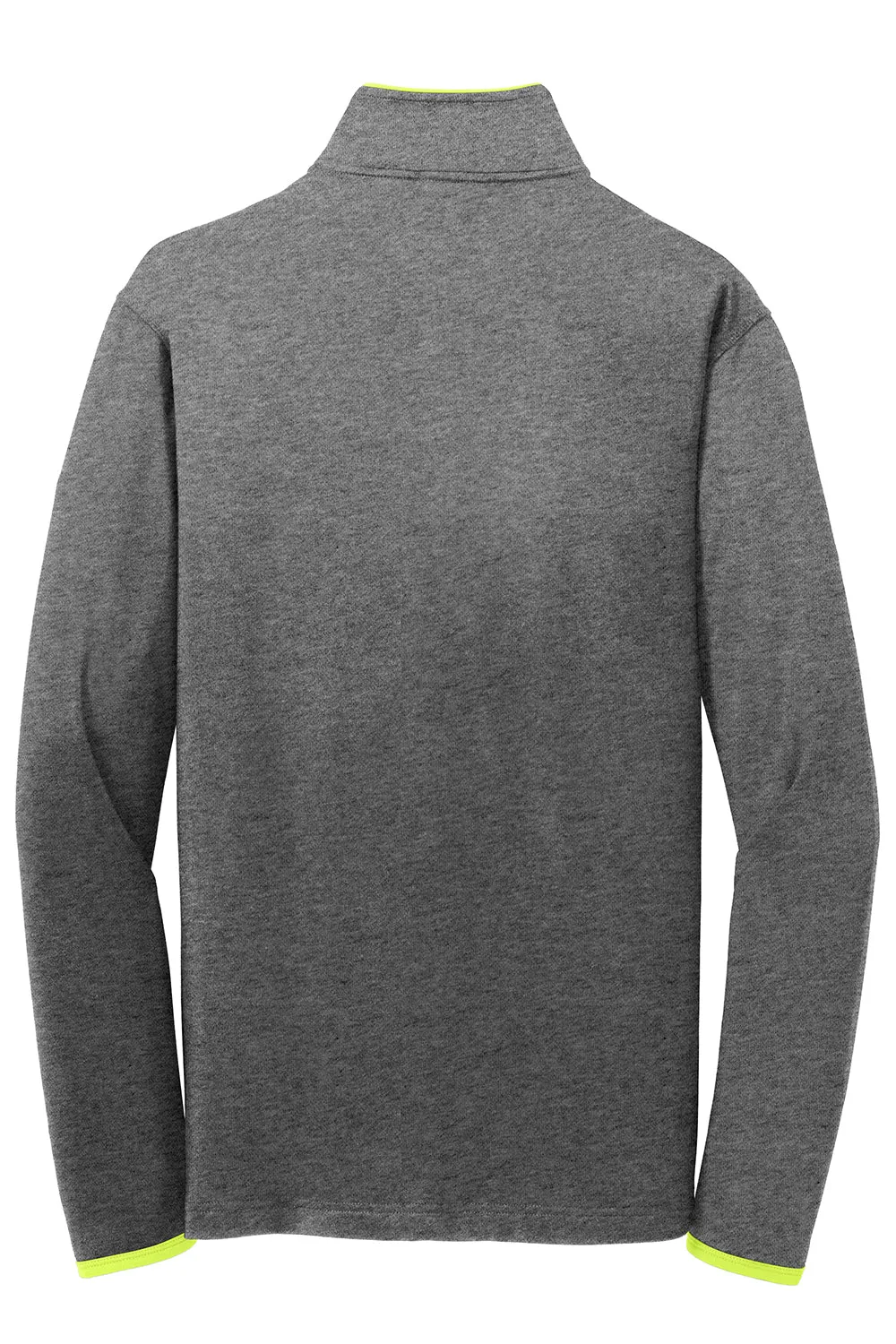 Sport-Tek Mens Sport-Wick Moisture Wicking Full Zip Jacket - Heather Charcoal Grey/Charge Green