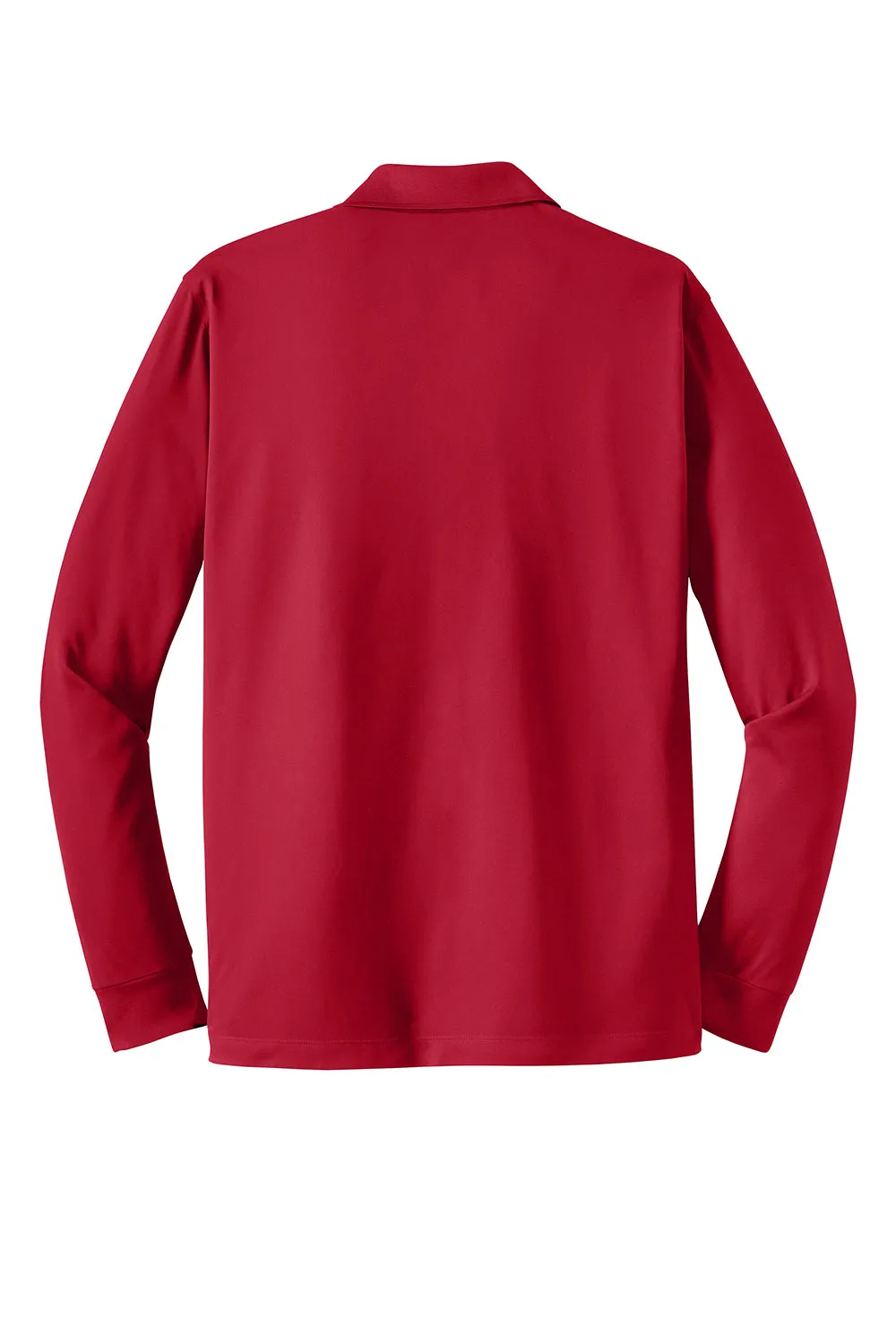 Sport-Tek Mens Sport-Wick Moisture Wicking Long Sleeve Polo Shirt - Deep Red