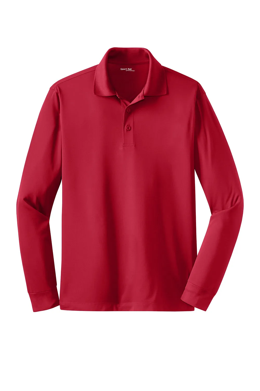 Sport-Tek Mens Sport-Wick Moisture Wicking Long Sleeve Polo Shirt - Deep Red