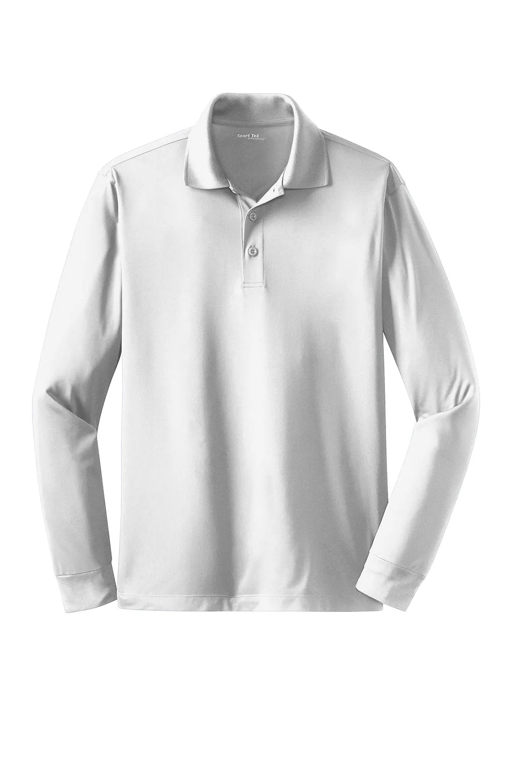 Sport-Tek Mens Sport-Wick Moisture Wicking Long Sleeve Polo Shirt - White