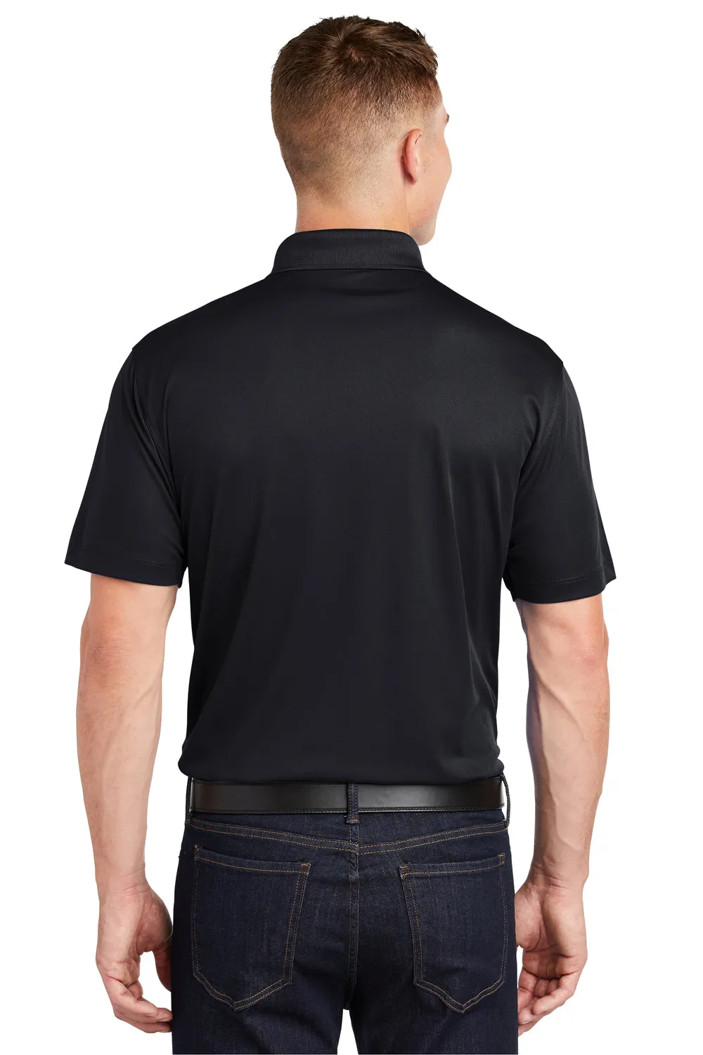 Sport-Tek Mens Sport-Wick Moisture Wicking Short Sleeve Polo Shirt - Black