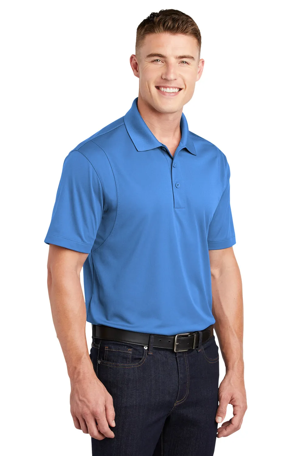 Sport-Tek Mens Sport-Wick Moisture Wicking Short Sleeve Polo Shirt - Blue Lake