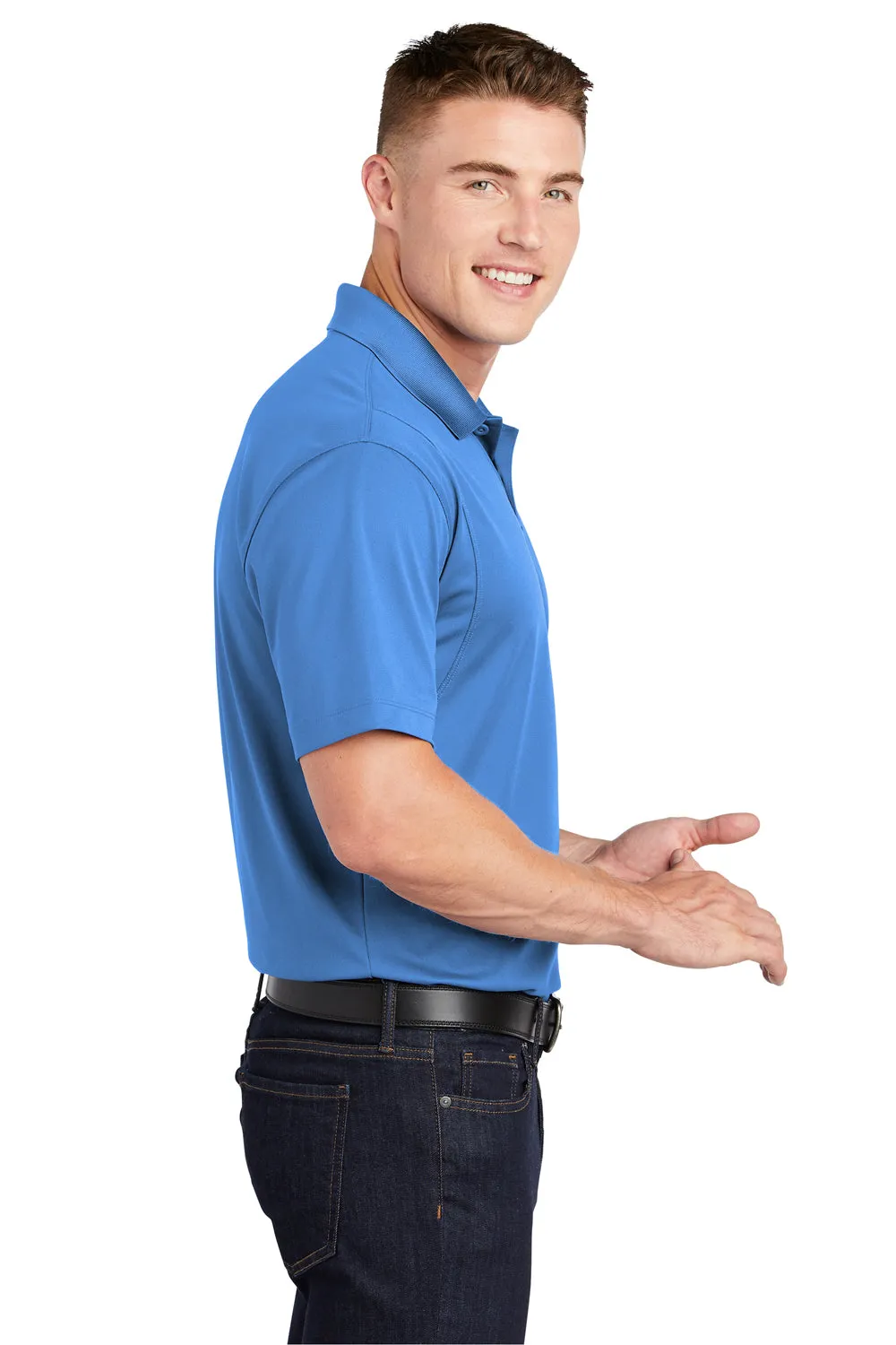 Sport-Tek Mens Sport-Wick Moisture Wicking Short Sleeve Polo Shirt - Blue Lake