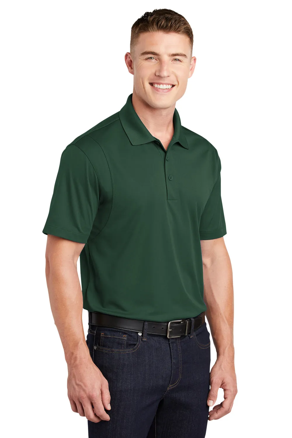 Sport-Tek Mens Sport-Wick Moisture Wicking Short Sleeve Polo Shirt - Forest Green
