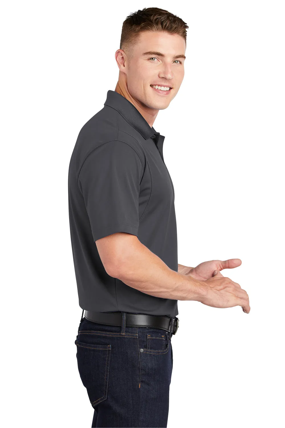 Sport-Tek Mens Sport-Wick Moisture Wicking Short Sleeve Polo Shirt - Iron Grey